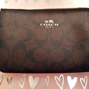 Coach double zip wristlet